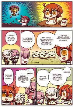 3girls bowl comic commentary_request cup fate/grand_order fate_(series) flour fujimaru_ritsuka_(female) chalice highres mash_kyrielight mud multiple_girls nude olga_marie_animusphere riyo_(lyomsnpmp) translated