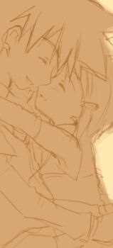 Rule 34 | 00s, 1boy, 1girl, brother and sister, closed eyes, digimon, digimon adventure 02, family bonding, gloves, hetero, hug, kurot, lowres, monochrome, orange theme, petite, school uniform, serafuku, short hair, siblings, yagami hikari, yagami taichi