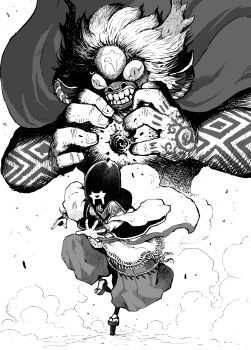 Rule 34 | 1other, ambiguous gender, arm tattoo, baggy pants, cape, dust cloud, energy ball, geta, greyscale, hands up, hat, heisy ss, highres, magic, mask, monochrome, monster, original, outstretched hand, pants, reaching, reaching towards viewer, rope, slit pupils, standing, standing on one leg, tattoo, tengu-geta, white background, wide sleeves, wristband