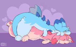 1boy 2024 animal animated blue_eyes blush chillet cum happy highres inanimate_object music narrowed_eyes no_humans palworld penis pocketpaws smile sound stuffed_toy trippybunny video