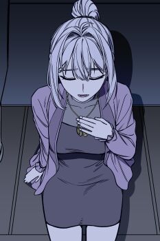 1girl absurdres breasts commentary_request highres ine_(vtuber) korean_commentary long_hair open_mouth ponytail snowdoc solo virtual_youtuber waktaverse