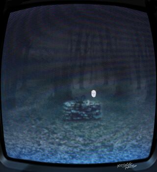 1girl absurdres commentary cosplay english_commentary highres mercy_modiste myth1carts paid_reward_available solo speech_bubble static television the_ring vallure virtual_youtuber well yamamura_sadako yamamura_sadako_(cosplay)