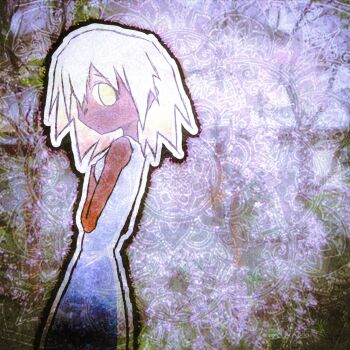 1girl album_cover blonde_hair blue_dress cover dark-skinned_female dark_skin dress highres lucy_bedroque lucy_bedroque_(artist) official_art yellow_eyes