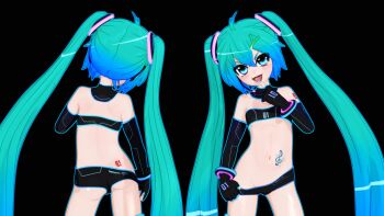 00s 1girl 3d alternate_costume blue_eyes blue_hair female_focus gs-mantis hatsune_miku loli naughty_face solo standing tagme twintails vocaloid