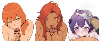 3boys 3girls absurdres bernadetta_von_varley bernadetta_von_varley_(timeskip) breasts fellatio fire_emblem fire_emblem:_three_houses hand_on_another&#039;s_head hapi_(fire_emblem) hapi_(timeskip)_(fire_emblem) hetero highres leonie_pinelli leonie_pinelli_(timeskip) multiple_boys multiple_girls nintendo nude oral paizuri penis sex tagme yusi_vishnu