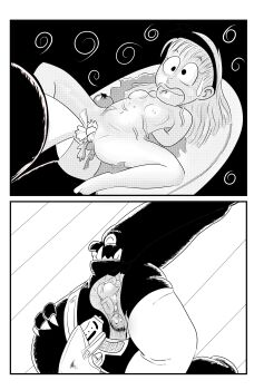 1girl aged_down alien atu327 bad_end breasts carrot completely_nude creature eating gag gagged greyscale imminent_death inside_creature loli long_hair monochrome monster nude object_insertion on_plate peril plamo_(the_adventures_of_tongpoo) simple_background small_breasts swallowing the_adventures_of_tongpoo tomato vore white_background