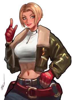 Rule 34 | 1girl, blonde hair, blue eyes, blue mary, fatal fury, fatal fury: city of the wolves, female focus, short hair, snk, solo