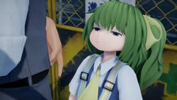 1boy 1girl 3d age_difference animated censored clothed_sex cum cum_in_mouth cum_on_body cum_on_hands cumdrip daiyousei diyusi_(cookie) ejaculation erection fellatio green_hair handjob highres imminent_fellatio just_the_tip kissing_penis licking licking_penis loli looking_at_penis maloxx1 mosaic_censoring oral outdoors penis penis_grab premature_ejaculation public_indecency public_nudity school_uniform sound tagme touhou video