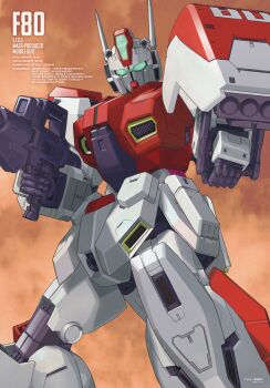 antennae beam_rifle chest_vets cockpit_hatch energy_gun f80_(mobile_suit) green_eyes gun gundam gundam_f90 gundam_f90_cluster head_vulcans highres holding holding_gun holding_shield holding_weapon humanoid_robot marking_on_shield markings mecha mechanical_arms mechanical_hands mechanical_legs missile_pod missiles mobile_suit no_humans official_art red_chin robot rocket_launcher sensor shield thrusters vernier_thrusters weapon yanase_takayuki