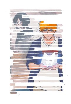 Rule 34 | 1boy, 1girl, absurdres, black hair, black jacket, bleach, bug, butterfly, commentary, english text, frown, hair between eyes, hashtag-only commentary, highres, insect, jacket, kuchiki rukia, kurosaki ichigo, orange hair, shirt, umbra (edits umbra), white shirt