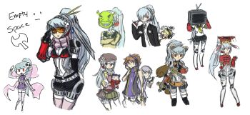 1girl 2boys aigis_(persona) android animal_ears arc_system_works asymmetrical_gloves atlus bad_id bad_pixiv_id bikini bikini_top_only blazblue blazblue:_continuum_shift blue_hair character_request collage company_connection cosplay dual_wielding elsea_de_lute_irma_(cosplay) elysia_de_lute_ima elysia_de_lute_ima_(cosplay) finger_gun flame_print gloves hagoromo hair_ornament hair_stick hanamura_yousuke hat headphones highres holding kami_nomi_zo_shiru_sekai kuma_(persona_4) labrys_(persona) long_hair long_image makoto_nanaya makoto_nanaya_(cosplay) mask megami_tensei microskirt miju misaki_shiki misaki_shiki_(cosplay) multiple_boys narukami_yu object_on_head orange-tinted_eyewear orange-tinted_glasses persona persona_3 persona_4 persona_4:_the_ultimate_in_mayonaka_arena pink_thighhighs ponytail purple_thighhighs red_eyes sakuraba_neku sakuraba_neku_(cosplay) school_uniform serafuku shawl shin_megami_tensei shrek shrek_(series) simple_background skirt squirrel_ears squirrel_tail stuffed_animal stuffed_toy subarashiki_kono_sekai sunglasses swimsuit tail teddy_bear television tengen_toppa_gurren_lagann thighhighs tinted_eyewear tonfa uneven_gloves vee_(mijudraws) visor weapon wide_image yoko_littner yoko_littner_(cosplay) yuuki_makoto_(cosplay) yuuki_makoto_(persona_3) zero_iii_(cosplay)