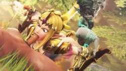 1boy 2girls 3d angry animated armor ass blonde_hair blue_eyes breasts cum cum_on_body cum_on_penis ejaculation elf english_text erection fellatio forced giggling hand_on_another&#039;s_head held_down hyrule_warriors irrumatio jewelry kreamu medium_breasts midna multiple_girls necklace necklace_between_breasts nintendo oral outdoors panties penis pixiv_username pointy_ears prehensile_hair princess princess_zelda rape restrained rolling_eyes shortstack shoulder_armor sound struggling subtitled taunting the_legend_of_zelda the_legend_of_zelda:_twilight_princess tiara twitter_username underwear video watermark