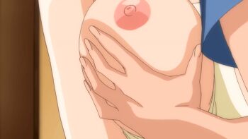 10s 1boy 1girl 2011 age_difference animated animated_gif apron breasts breasts_out grabbing_another's_breast groping groping_breast incest indoors large_breasts mature_female moroboshi_kyouko moroboshi_ryuuichi mother_and_son naked_apron nipple_stimulation nipples older_female_and_younger_male sweet_home tagme upper_body