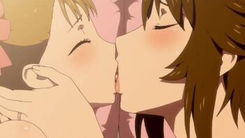2girls animated animated_gif bed blush brown_hair closed_eyes french_kiss haha_musume_donburi incest jewelry kabushikigaisha_toranoana kaneko_hiraku kiss kiss_focus lips lying mature_female mother_and_daughter multiple_girls nude on_side oyakodon_(sex) oyakodon_oppai_tokumori_bonyuu_shirudaku_de oyakodon_oppai_tokumori_bonyuu_tsuyudaku_de pillow ring rumi_(haha_musume_donburi) sakie_(haha_musume_donburi) screencap sweat tongue wedding_ring yuri