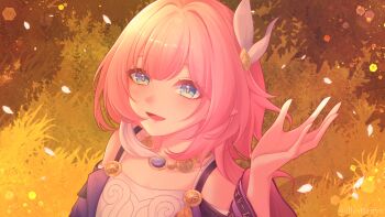 Rule 34 | 1girl, absurdres, bare shoulders, blue eyes, breasts, coat, commentary, cyrene (aedes elysiae) (honkai: star rail), cyrene (honkai: star rail), dress, english commentary, falling petals, hair ornament, highres, honkai: star rail, honkai (series), illestfairys, jewelry, looking at viewer, multicolored hair, necklace, outdoors, petals, pink hair, pointy ears, purple coat, revision, short hair, small breasts, smile, solo, two-tone hair, white dress, white hair