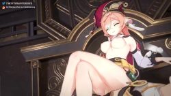 1boy 1girl 3d aether_(genshin_impact) animated antlers assertive_female audible_speech breasts clothed_male_nude_female crossed_legs detached_sleeves genshin_impact girl_on_top green_eyes hetero horns medium_breasts moaning nipples nude penis pink_hair pussy red_headwear sex sound stukove tagme uncensored vaginal video yanfei_(genshin_impact)