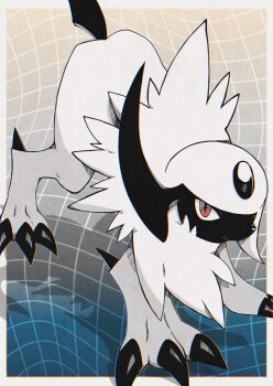 Rule 34 | 359yuyu, absol, absurdres, animal focus, claws, closed mouth, commentary, english commentary, forehead jewel, gen 3 pokemon, highres, horns, looking at viewer, nintendo, no humans, pokemon, pokemon (creature), pokemon focus, red eyes, single horn, solo