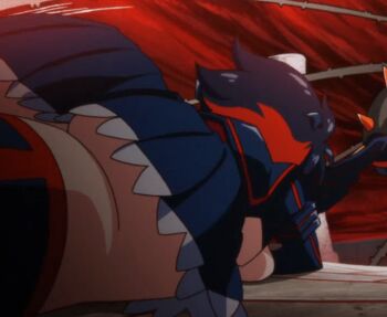 10s animated animated_gif anime_screenshot ass bouncing huge_ass kill_la_kill matoi_ryuuko multicolored_hair plant screencap skirt spanked spanking thorns two-tone_hair upskirt vines whip
