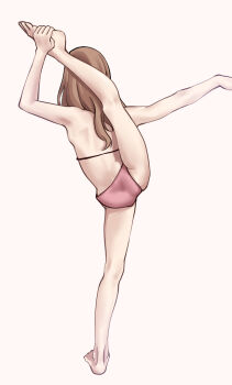 1girl ass contortiong flexible panties simple_background split standing standing_on_one_leg standing_split tagme underwear