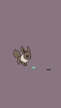 animated animated_gif artist_name aube_(aurore_peuffier) black_eyes brown_background commentary eevee electricity english_commentary evolution evolution_stone gen_1_pokemon jolteon nintendo no_humans pokemon pokemon_(creature) simple_background smelling walking