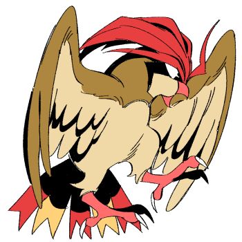 beak bird gen_1_pokemon mycorrhizastar nintendo no_humans open_mouth pidgeotto pokemon pokemon_(creature) simple_background solo white_background