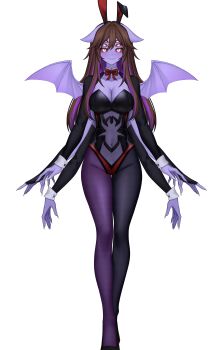 Rule 34 | absurdres, animal ear hairband, animal ears, arthropod girl, bat ears, black leotard, brown hair, colored skin, dante will, dante will (bunny), dante will (spider), detached collar, extra arms, extra eyes, fake animal ears, fingerless gloves, fingernails, gloves, hairband, highleg, highleg leotard, highres, insect girl, leotard, monster girl, multicolored hair, neobaka, ohwasuy, open clothes, open leotard, pantyhose, pink hair, playboy bunny, purple hair, purple skin, rabbit ear hairband, rabbit ears, sharp fingernails, shirohomu, smile, spider girl, strapless, strapless leotard, streaked hair, two-tone pantyhose, white wrist cuffs, wings, wrist cuffs