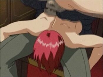 00s 1990s_(style) 69 animated animated_gif anus ass clothed_male_nude_female contortion cunnilingus fellatio flexible kurihara_asami lowres nude oral red_hair retro_artstyle short_hair shusaku shusaku_replay socks upside-down yoga