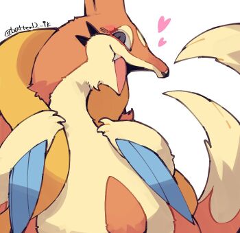artist_name brown_fur floatzel gen_4_pokemon heart mamebato nintendo open_mouth pokemon pokemon_(creature) simple_background solo two-tone_fur upper_body white_background