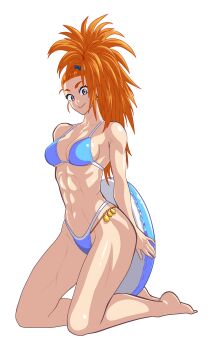 1girl 2024 absurdres bikini captain_mizuki colorized highres kneeling meia-quatro64 one-punch_man pale_skin reddit solo swimsuit third-party_edit