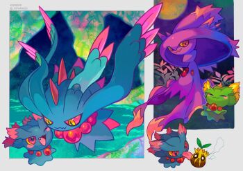 alternate_color colored_sclera flutter_mane gen_2_pokemon gen_4_pokemon licking misdreavus mismagius nintendo no_humans one_eye_closed open_mouth pokemon pokemon_(creature) qqqb red_eyes red_sclera shiny_pokemon slit_pupils sunkern tongue tongue_out yellow_eyes yellow_sclera