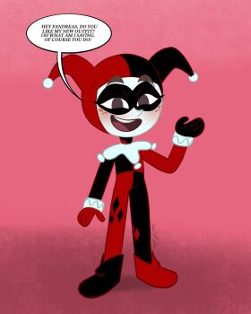 1girl andrea_davenport batman_(series) cosplay dc_comics harley_quinn harley_quinn_(cosplay) highres joseartcentenoofficial smile solo the_ghost_and_molly_mcgee