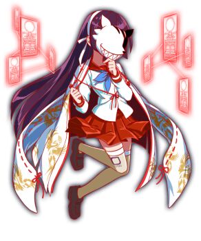 animal_print anime_coloring aqua_neckerchief artist_request bird_print black_mask blunt_sidelocks brown_shoes brown_thighhighs crash_fever fingernails fox_mask full_body furisode furisode_sleeves game_cg hairband himiko_(crash_fever) japanese_clothes kimono leg_up loafers long_hair long_sleeves mask neckerchief number_print numbered official_art ofuda outline pleated_skirt print_kimono print_sleeves print_thighhighs purple_hair red_outline red_ribbon red_sailor_collar red_skirt ribbon ribbon-trimmed_sleeves ribbon_trim sailor_collar school_uniform serafuku sharp_teeth shirt shoes sidelocks skirt sleeve_cuffs solo square square_print straight_hair tachi-e teeth thighhighs third-party_source transparent_background two-tone_mask unworn_kimono very_long_hair white_hairband white_kimono white_mask white_shirt white_sleeves wide_sleeves