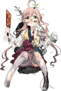 10s 1girl ahoge between_breasts bow bow_panties breasts burnt_clothes collarbone convenient_censoring crotch_seam facepaint female_focus flat_chest fujikawa full_body glasses grey_pantyhose hagoita hair_ornament hairpin hanetsuki holding kantai_collection long_sleeves looking_at_viewer lowres machinery makigumo_(kancolle) new_year official_art oversized_object paddle panties panties_under_pantyhose pantyhose pink_panties plug shoes single_shoe sleeves_past_wrists solo torn_clothes torn_pantyhose transparent_background underwear white_background yellow_eyes