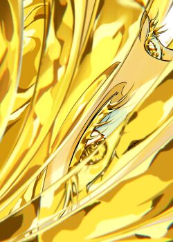 1other blonde_hair close-up eyelashes hashtag-only_commentary highres houseki_no_kuni looking_at_viewer other_focus rokipanda yellow_diamond_(houseki_no_kuni) yellow_eyes yellow_pupils yellow_theme