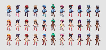 6+girls animal_ears bandaid bandaid_on_knee bandaid_on_leg bandaid_on_pussy black_eyes black_hair black_panties black_socks blonde_hair bloomers blue_eyes blue_hair brown_hair completely_nude dark-skinned_female dark_skin double_bun eyebrows_hidden_by_hair flat_chest glasses green_eyes green_hair grey_eyes grey_hair hair_bun hair_over_eyes kindergarten_uniform leaf leaf_censor loli long_hair medium_hair multiple_girls multiple_views navel nipples no_socks nude omunikin original panties pink_background pink_eyes pink_hair pink_panties pixel_art ponytail purple_eyes purple_hair pussy red_eyes red_hair red_panties red_socks short_hair short_ponytail simple_background socks tanned_body twintails underwear undressing very_long_hair white_panties white_socks yellow_panties