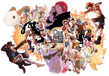 2017 6+boys 6+girls ^_^ afro arm_tattoo arm_up beard beard_stubble benn_beckman bikini bikini_top_only black_coat black_hair black_suit blonde_hair blue_hair boa_hancock bob_cut boots brook_(one_piece) brown_gloves camie_(one_piece) clenched_teeth closed_eyes coat commentary_request copyright_name cropped_jacket crossed_arms crown denim dr._kureha dracule_mihawk duval epaulettes facial_hair father_and_daughter father_and_son feather_boa fire floral_print formal_clothes franky_(one_piece) full_body genzo_(one_piece) gloriosa_(one_piece) gloves going_merry green_bikini green_kimono haramaki haredas hatchan heracles_(one_piece) highres iceburg jacket jaguar_d._saul japanese_clothes jeans kakao28 kaya_(one_piece) kimono koala_(one_piece) koby_(one_piece) koushirou_(one_piece) laboon long_hair makino_(one_piece) mermaid monkey_d._dragon monkey_d._luffy monster_girl multiple_boys multiple_girls mustache nami_(one_piece) nami_(one_piece)_(return_to_sabaody) nico_robin nico_robin_(return_to_sabaody) ninjin_(one_piece) nojiko_(one_piece) official_alternate_costume one_piece orange_hair pants pappug patty_(one_piece) perona piiman_(one_piece) pink_hair portgas_d._ace prow red-leg_zeff roronoa_zoro sabo_(one_piece) salome_(one_piece) sanji_(one_piece) scar scar_on_chest scar_on_face shakuyaku_(one_piece) shanks_(one_piece) shimotsuki_kuina short-sleeved_jacket short_hair short_sleeves silvers_rayleigh simple_background straw_hat_pirates striped_bikini striped_clothes stubble suit swimsuit tamanegi_(one_piece) tattoo teeth thousand_sunny tony_tony_chopper upside-down usopp whale white_background white_hair woop_slap yasopp