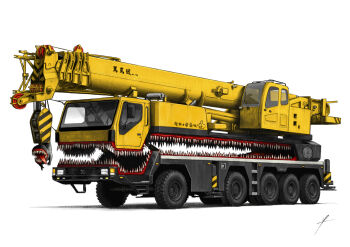cabin crane_(machine) full_body ldt machine monsterification motor_vehicle original sharp_teeth teeth tongue tongue_out vehicle_focus wide_mouth