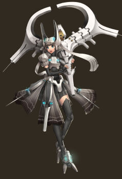 Rule 34 | 1girl, bad id, bad pixiv id, blue eyes, female focus, juun, mecha, mecha musume, original, pixiv fantasia, pixiv fantasia 1, robot, science fiction, solo, thighhighs