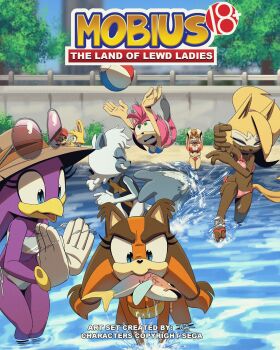 6+girls absurdres amy_rose ball beachball bikini bra breasts bunnie_rabbot cleavage closed_eyes english_text eyewear_on_head fish furry furry_female gloves grin hat highres logo_parody medium_breasts multiple_girls open_mouth outdoors panties pink_bra pink_panties pool sally_acorn smile sonic_(series) sonic_boom_(series) sonic_riders sonic_riders_(series) sonic_the_hedgehog_(archie_comics) sonic_the_hedgehog_(idw) sticks_the_badger sunglasses swimsuit tangle_the_lemur teeth thehumancopier tree underwear vanilla_the_rabbit water watermark wave_the_swallow whisper_the_wolf white_gloves