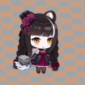 1girl animal_ears animated animated_gif azur_lane blush dress fart huge_filesize looping_animation naganami_(azur_lane) naganami_(long-awaited_warmth)_(azur_lane) open_mouth red_dress skunk_ears skunk_girl skunk_tail striped_tail stuffed_animal stuffed_rabbit stuffed_toy tail