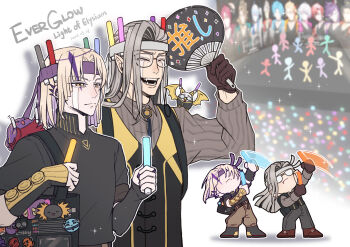 audience axel_syrios banzoin_hakka blonde_hair blue_hair concert crimzon_ruze ear_piercing gavis_bettel glasses gloves glowstick goldbullet grey_hair highres holding holding_glowstick holostars holostars_english josuiji_shinri jurard_t_rexford machina_x_flayon magmite_(magni_dezmond) magni_dezmond male_focus multicolored_hair multiple_boys noir_vesper piercing regis_altare shizutsuki0622 short_hair stage stage_lights streaked_hair vesties_(noir_vesper) virtual_youtuber yellow_eyes