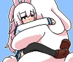 1girl animated bestiality cross-section cum cum_in_pussy ejaculation hetero hugging_each_other internal_cumshot leg_lock lowres pixel_art qswan rabbit rabbit_ears rabbit_girl sex sex_from_behind shoes simple_background size_difference skirt straddling tagme thighhighs upright_straddle uterus vaginal video white_fur white_hair x-ray