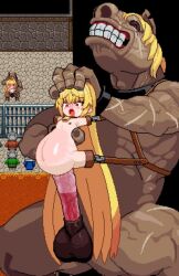1boy 1girl age_difference amputee animal_penis animated armpits bad_end bell bestiality black_sclera blonde_hair blush bouncing_belly bouncing_testicles bound_together colored_sclera completely_nude crying domination flat_chest furry furry_with_non-furry hetero horse horse_boy horse_penis incest interspecies jewelry large_insertion large_penis large_testicles loli long_hair monster monster_boy mother_and_son muscular muscular_male neck_ring nipples nude penis pixel_art pregnant pussy quadruple_amputee rape red_eyes reverse_suspended_congress scar scar_across_eye scar_on_arm scar_on_face scar_on_hand serena_(violated_heroine) sex sex_from_behind sigehiro_(artist) size_difference stomach_bulge tagme testicles vaginal video violated_heroine wrist_cuffs
