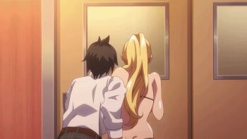 1boy 1girl animated animated_gif ass bra brother_and_sister grabbing_another's_ass groping older_sister panties siblings sister_breeder string_panties thighs underwear