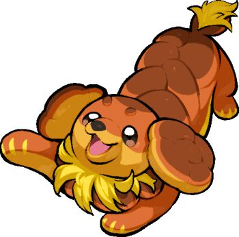 :3 animal_focus commentary_request dachsbun dog full_body kawaanago lowres nintendo no_humans open_mouth pokemon pokemon_(creature) pokemon_focus smile solo transparent_background