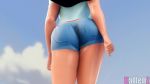 10s 1girl 3d animated artist_name ass ass_focus ass_shake black_hair blue_shorts cloud curvy denim disney female_focus green_shirt head_out_of_frame highres hip_focus huge_ass jeans jiggle kallenz legs lilo_&amp;_stitch long_hair looping_animation lower_body nani_pelekai outdoors pants shirt shorts sky solo source_filmmaker_(medium) source_request thick_thighs thighs video walking video wide_hips