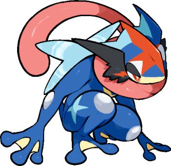 ash-greninja bright_pupils commentary_request full_body gen_6_pokemon greninja kawaanago long_tongue lowres nintendo pokemon pokemon_(creature) pokemon_focus red_eyes solo tongue transparent_background very_long_tongue white_pupils