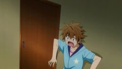 1boy 2girls aged_up animated ass bathroom breasts brother_and_sister brown_hair celine_(to_love-ru) embarrassed green_hair indoors long_hair multiple_girls nipples nude siblings small_breasts sound tagme to_love-ru to_love-ru_darkness toothbrush towel video walk-in yuuki_mikan yuuki_rito