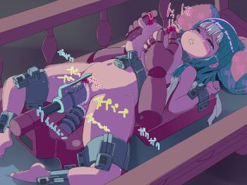 1girl anal anal_object_insertion barefoot bdsm bed black_hair blush bondage bound bound_ankles bound_legs bound_wrists breasts censored closed_eyes closed_mouth completely_nude dildo double_insertion feet female_focus groping indoors japanese_text lactation large_breasts lock lol_(artist) long_hair lying machine mechanical_fixation mosaic_censoring multiple_penetration navel nipples nude object_insertion on_back on_bed original padlock pillow pussy sex_machine sex_toy slave slave tears toes toy translation_request triple_penetration urethral_insertion vaginal vaginal_object_insertion