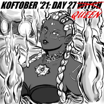 1girl badly_tagged_upload bodypaint braid breasts cleavage curvy dark-skinned_female dark_skin dolores_(kof) dress earrings female_focus glasses highres jewelry large_breasts long_hair looking_at_viewer mud queen round_eyewear taurence_bell the_king_of_fighters thick_lips wet white_hair